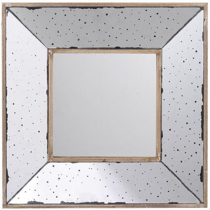 12" Square Wall Mounted Vintage Style Glass Frame Accent Mirror HomeRoots
