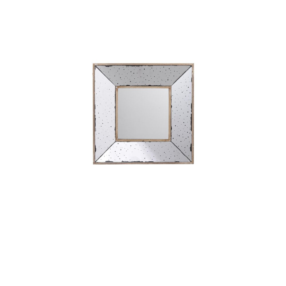 12" Square Wall Mounted Vintage Style Glass Frame Accent Mirror HomeRoots