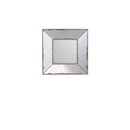 12" Square Wall Mounted Vintage Style Glass Frame Accent Mirror HomeRoots