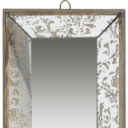 12" Silver Metal Framed Antiqued Glass Accent Mirror HomeRoots