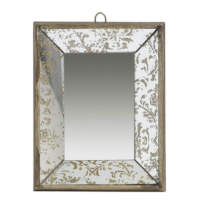 12" Silver Metal Framed Antiqued Glass Accent Mirror HomeRoots