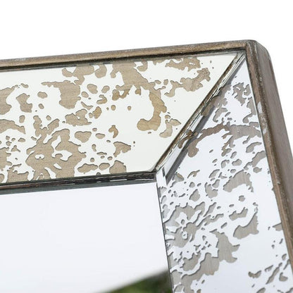 12" Silver Metal Framed Antiqued Glass Accent Mirror HomeRoots