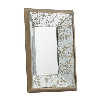 12" Silver Metal Framed Antiqued Glass Accent Mirror HomeRoots