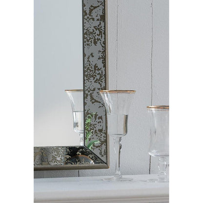 12" Silver Metal Framed Antiqued Glass Accent Mirror HomeRoots