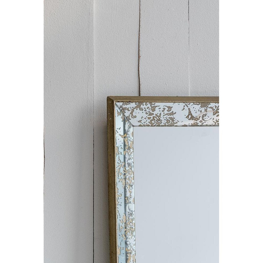 12" Silver Metal Framed Antiqued Glass Accent Mirror HomeRoots