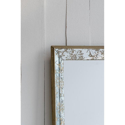 12" Silver Metal Framed Antiqued Glass Accent Mirror HomeRoots