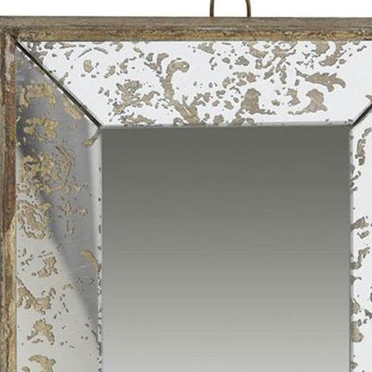 12" Silver Metal Framed Antiqued Glass Accent Mirror HomeRoots