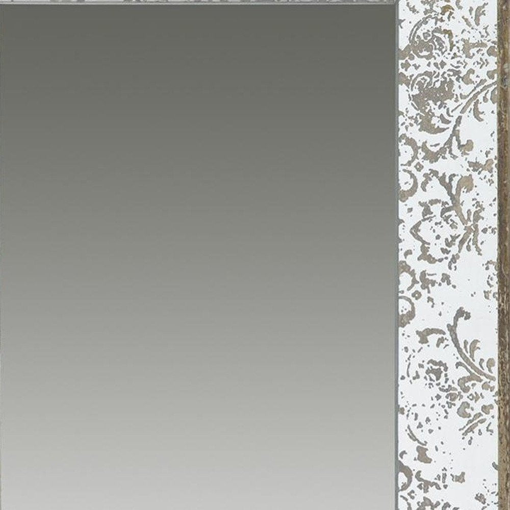 24" Silver Glass Framed Accent Mirror HomeRoots