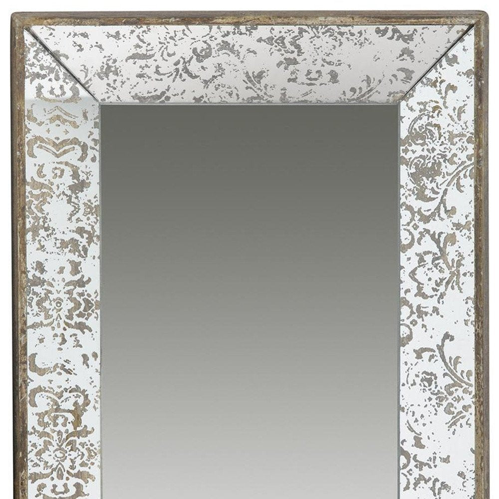 24" Silver Glass Framed Accent Mirror HomeRoots