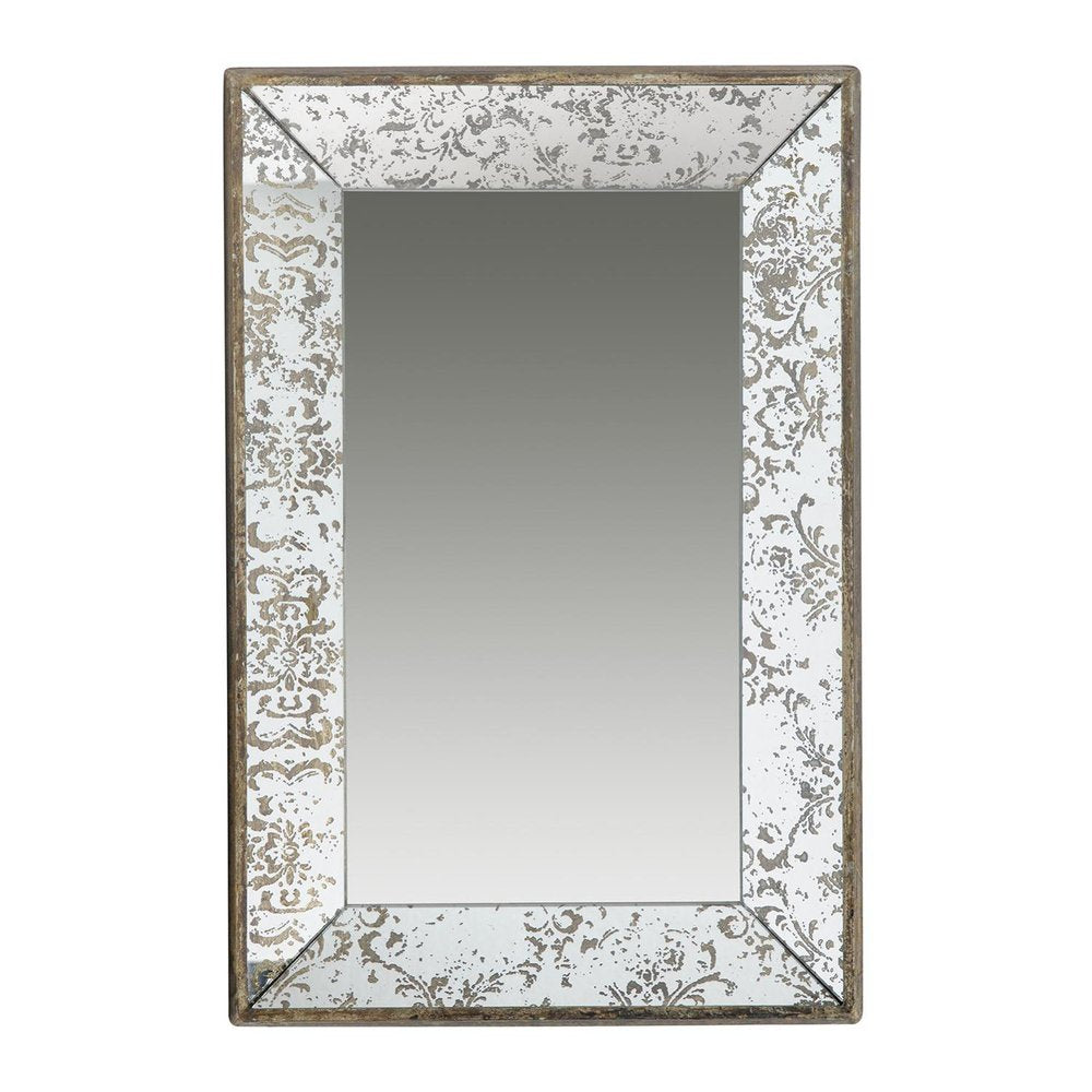 24" Silver Glass Framed Accent Mirror HomeRoots