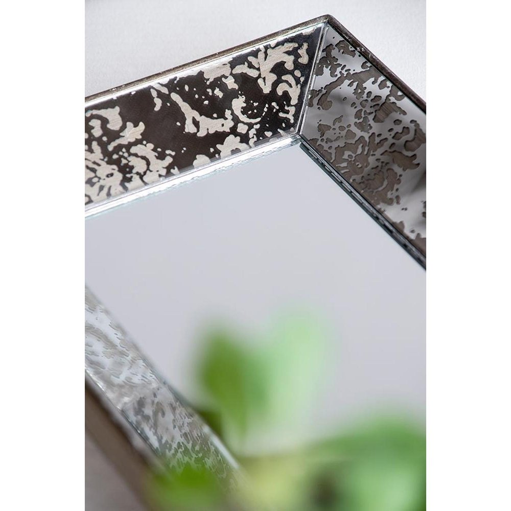 24" Silver Glass Framed Accent Mirror HomeRoots