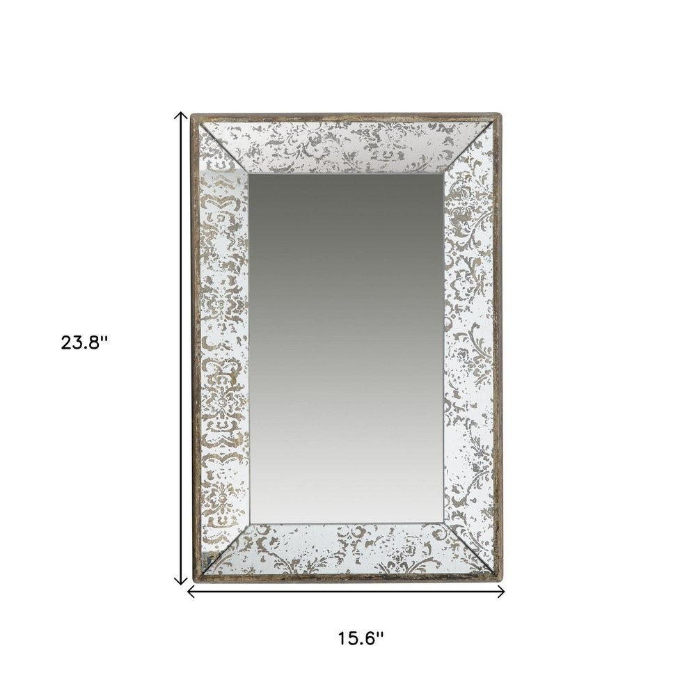 24" Silver Glass Framed Accent Mirror HomeRoots