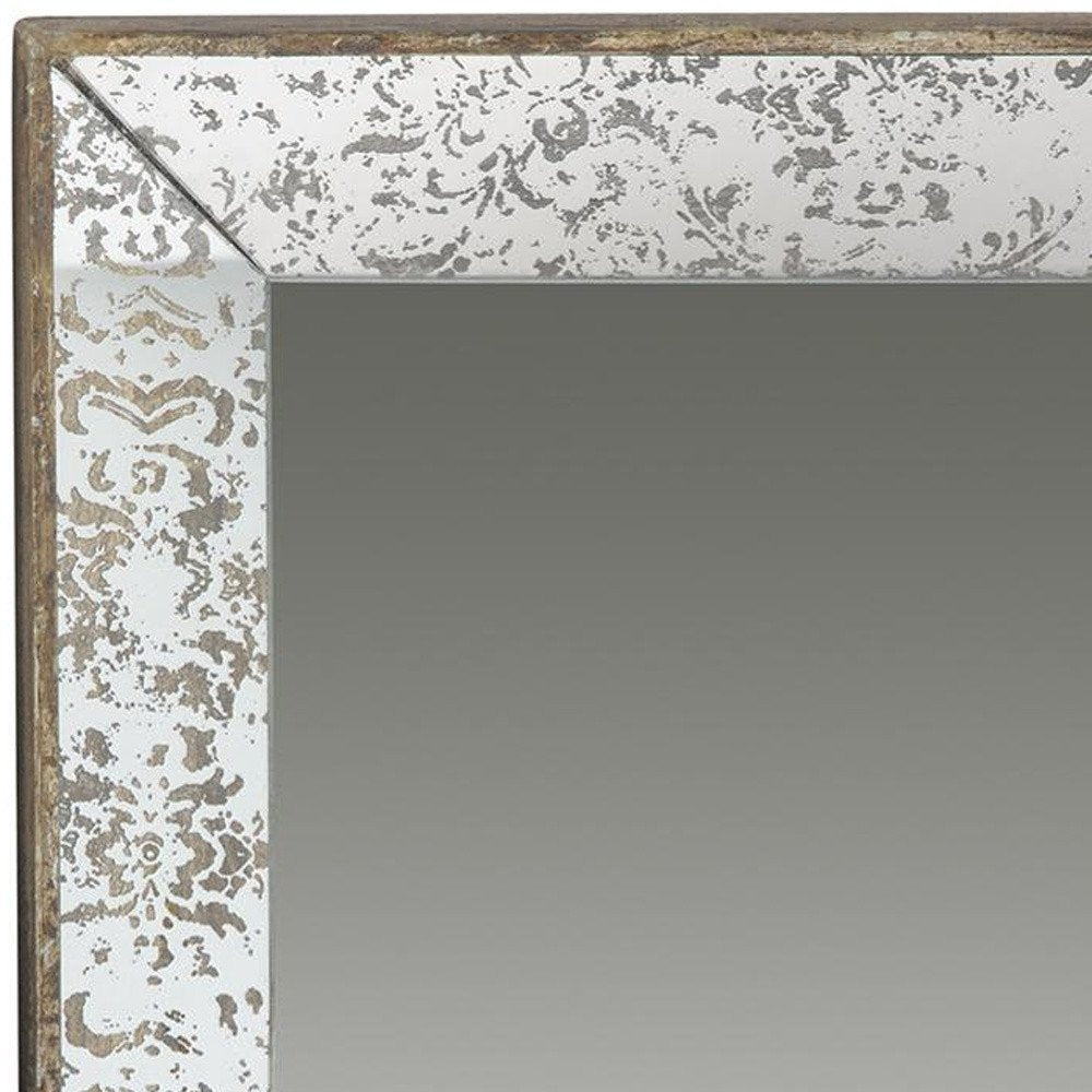 24" Silver Glass Framed Accent Mirror HomeRoots