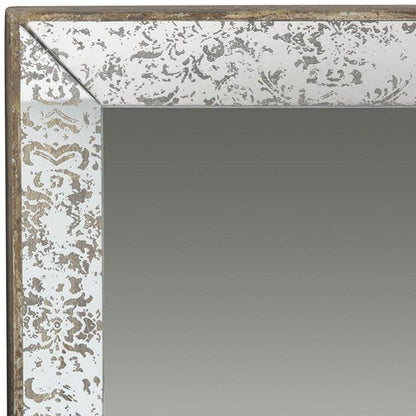 24" Silver Glass Framed Accent Mirror HomeRoots