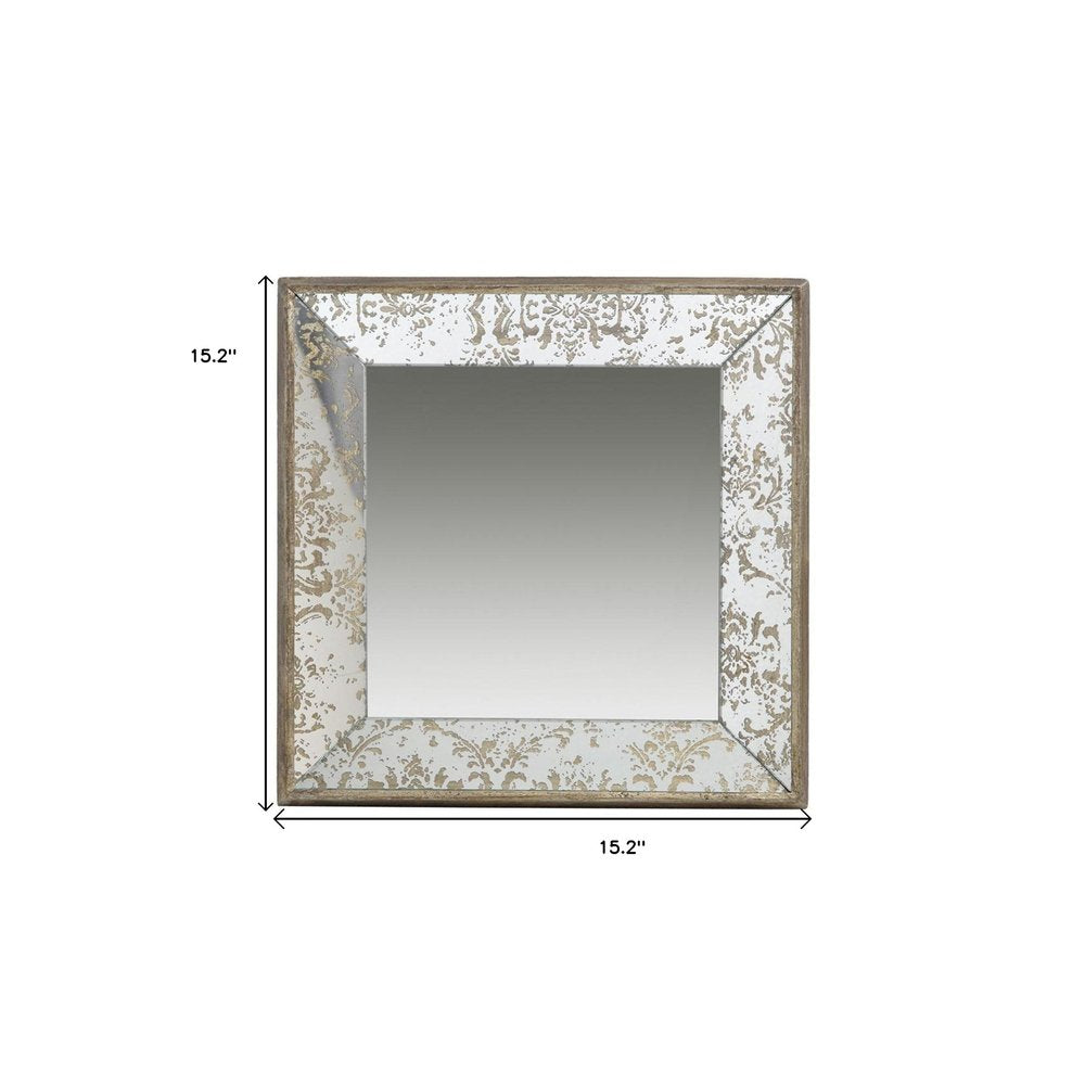 15" Square Vintage Style Wall Mounted Accent Mirror HomeRoots