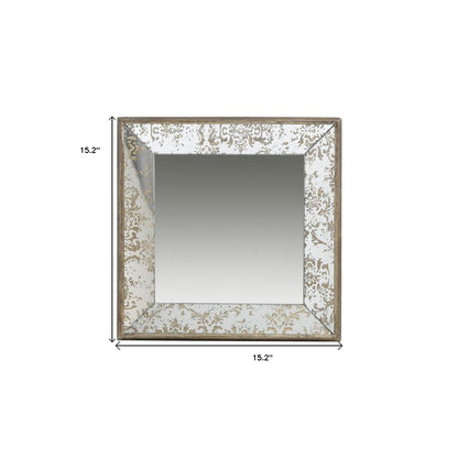 15" Square Vintage Style Wall Mounted Accent Mirror HomeRoots