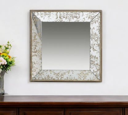 15" Square Vintage Style Wall Mounted Accent Mirror HomeRoots