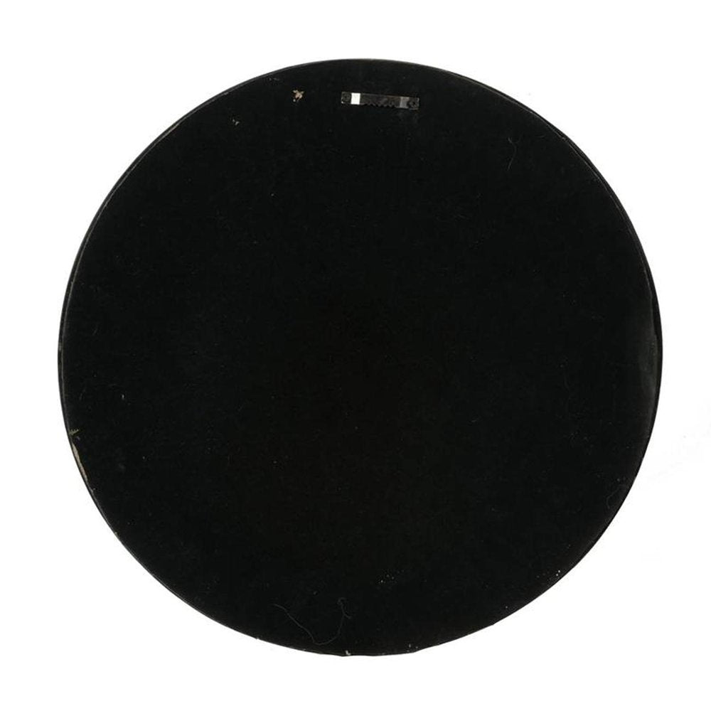24" Dark Brown Distressed Wood Round Framed Accent Mirror HomeRoots