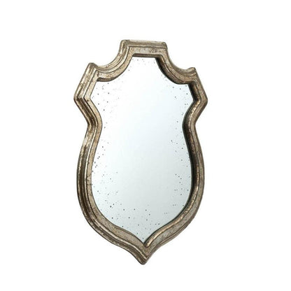 24" Silver Solid Wood Abstract Framed Accent Mirror HomeRoots