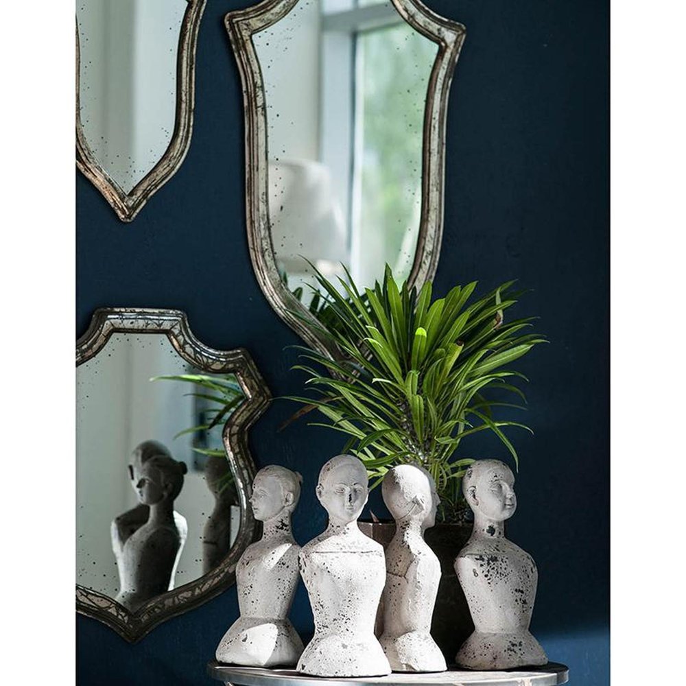 24" Silver Solid Wood Abstract Framed Accent Mirror HomeRoots