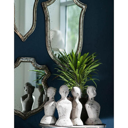 24" Silver Solid Wood Abstract Framed Accent Mirror HomeRoots