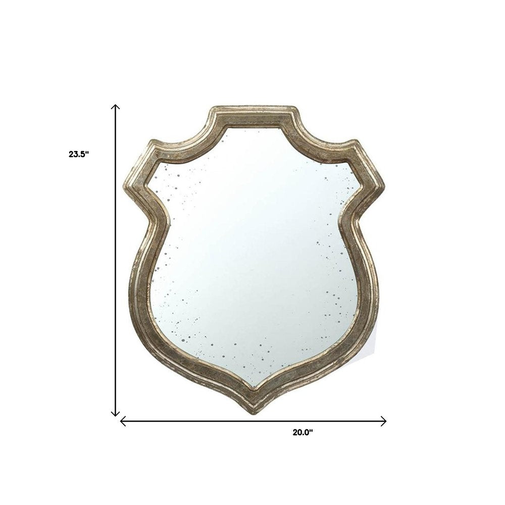 24" Silver Solid Wood Abstract Framed Accent Mirror HomeRoots