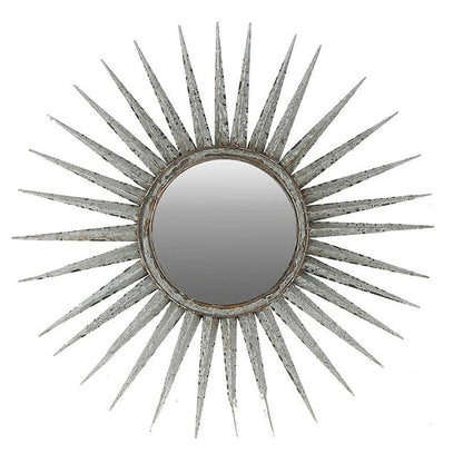 30" Silver Metal Sunburst Framed Accent Mirror HomeRoots