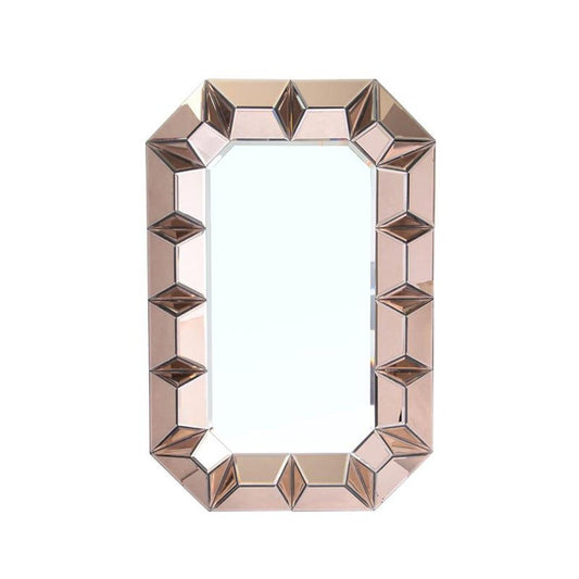 35" Rose Gold Glass Framed Accent Mirror HomeRoots