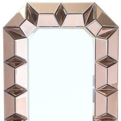 35" Rose Gold Glass Abstract Ornate Framed Accent Mirror HomeRoots