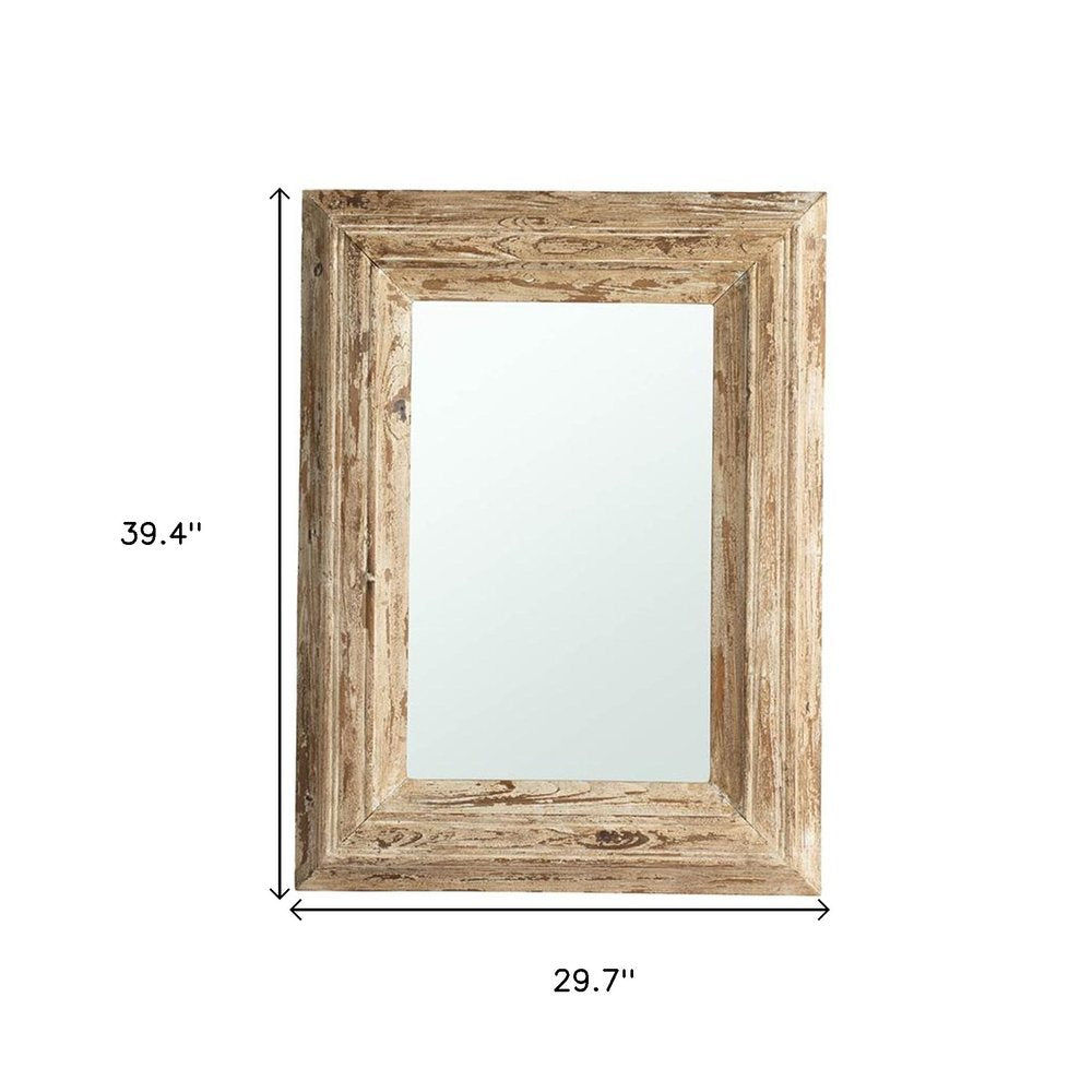 39" Natural Distressed Wood Framed Accent Mirror HomeRoots
