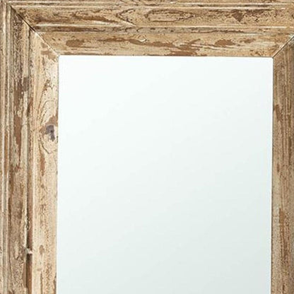 39" Natural Distressed Wood Framed Accent Mirror HomeRoots