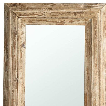 39" Natural Distressed Wood Framed Accent Mirror HomeRoots