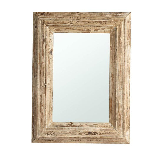 39" Natural Distressed Wood Framed Accent Mirror HomeRoots