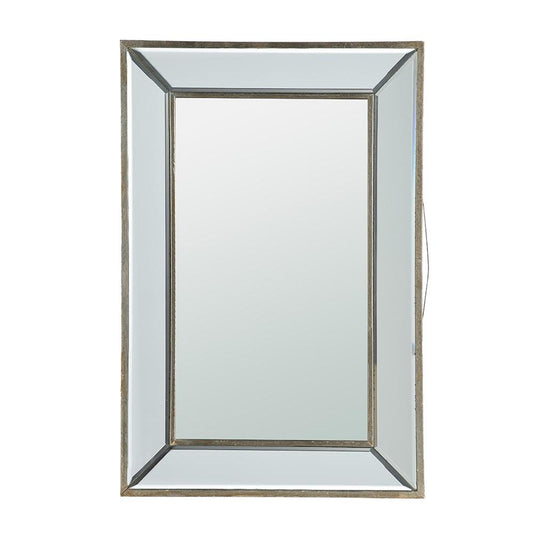 16" Silver Glass Framed Accent Mirror