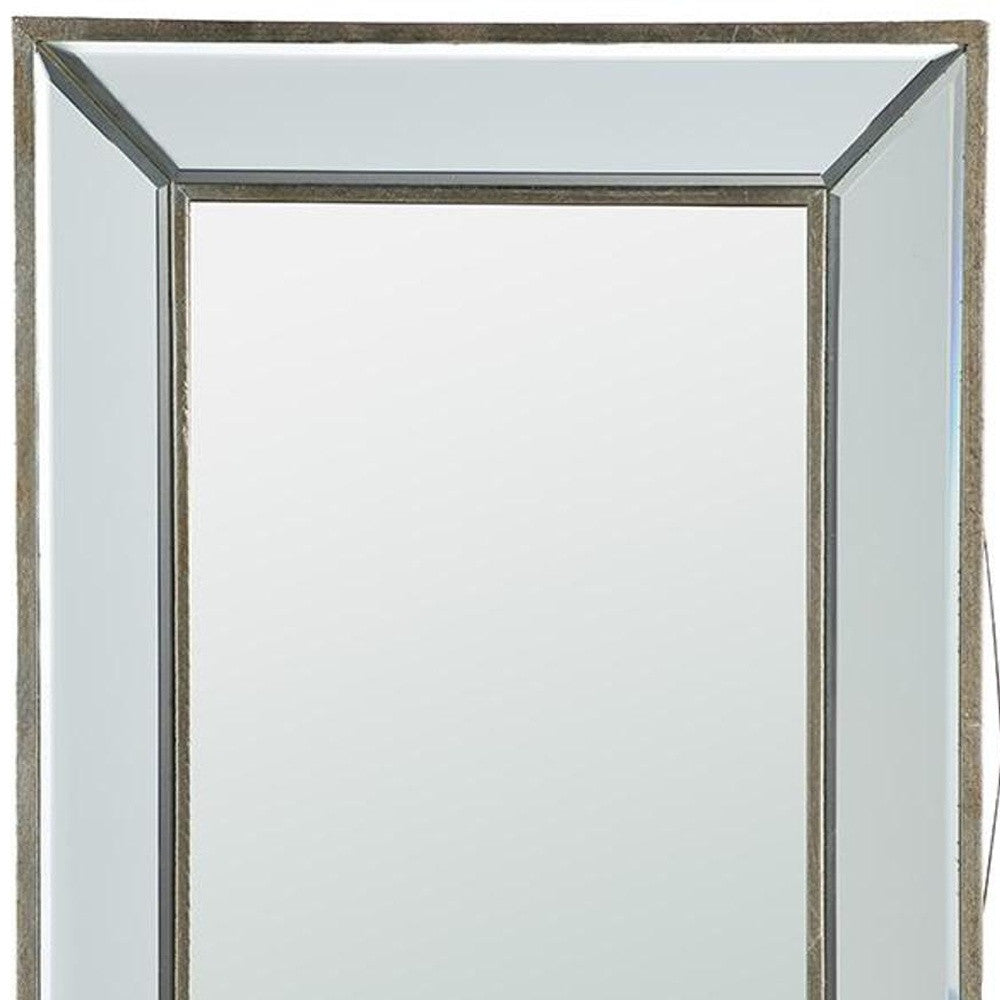 16" Silver Glass Framed Accent Mirror