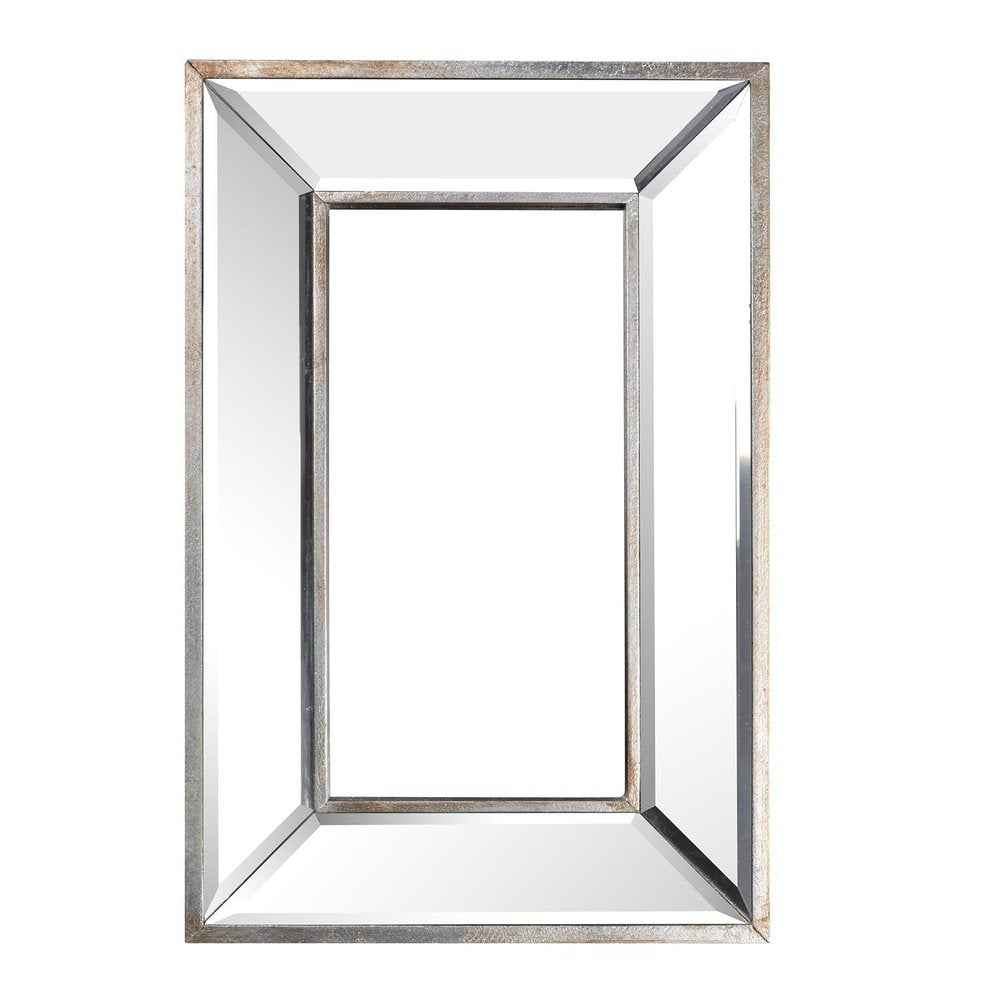18" Silver Beveled Glass Framed Accent Mirror — view 1