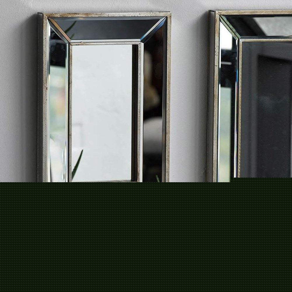18" Silver Beveled Glass Framed Accent Mirror HomeRoots
