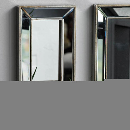 18" Silver Beveled Glass Framed Accent Mirror HomeRoots