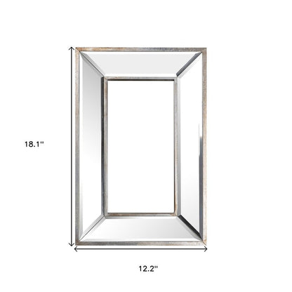 18" Silver Beveled Glass Framed Accent Mirror HomeRoots