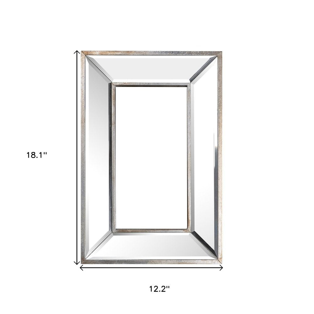 18" Silver Beveled Glass Framed Accent Mirror HomeRoots