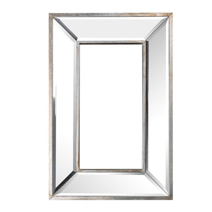 18" Silver Beveled Glass Framed Accent Mirror HomeRoots