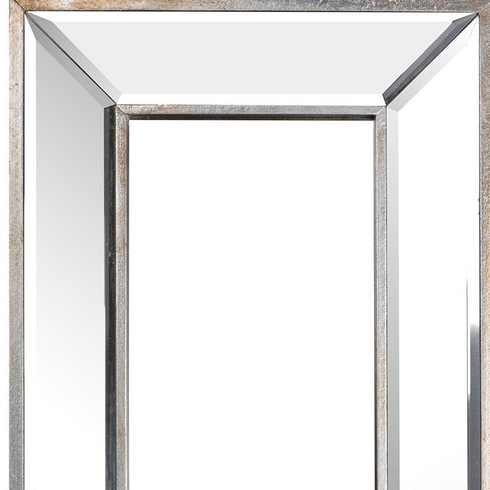 18" Silver Beveled Glass Framed Accent Mirror HomeRoots