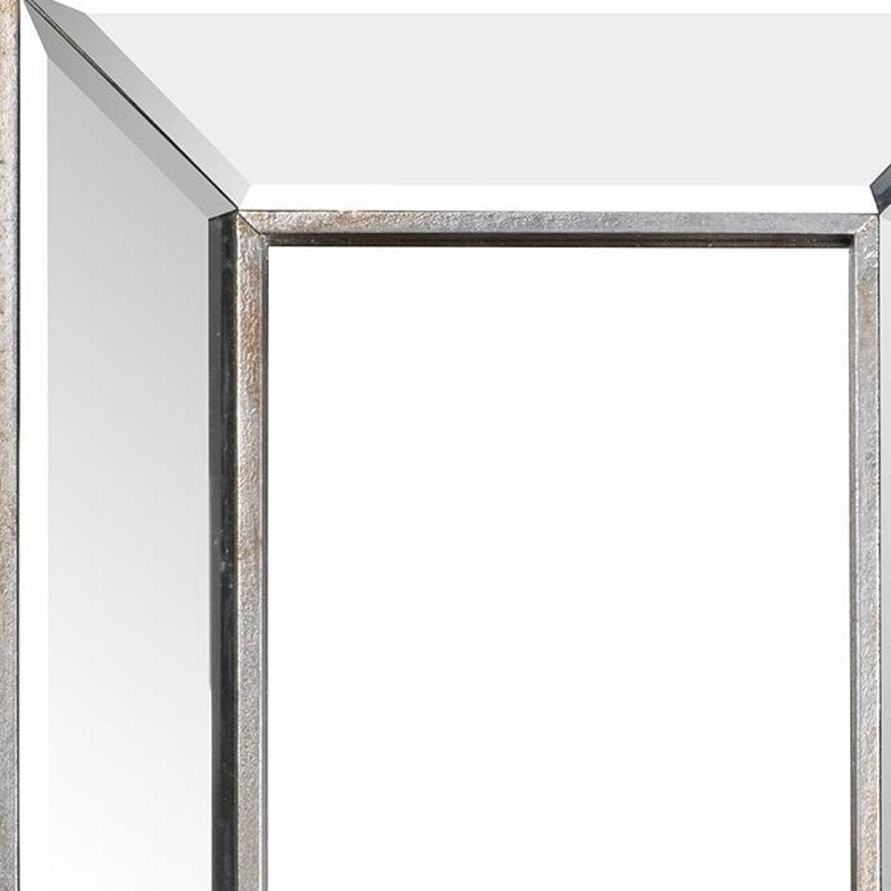 18" Silver Beveled Glass Framed Accent Mirror HomeRoots