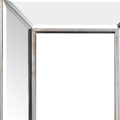 18" Silver Beveled Glass Framed Accent Mirror HomeRoots