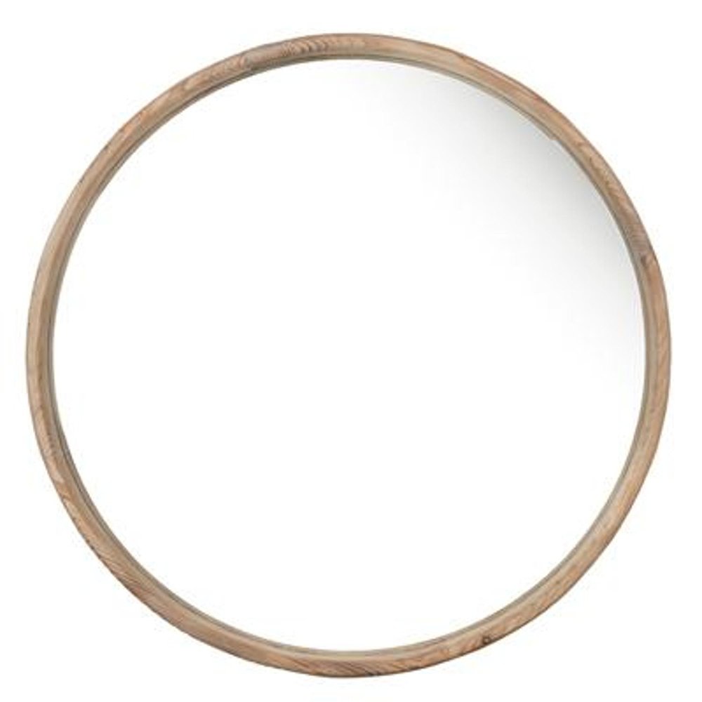 28" Brown Solid Wood Round Framed Accent Mirror HomeRoots