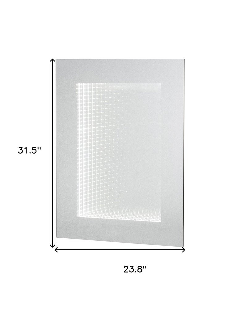 32" Silver Lighted Frame Accent Mirror HomeRoots