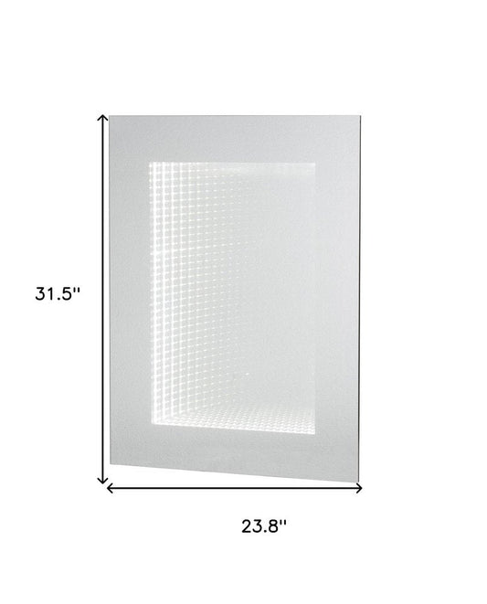 32" Silver Lighted Frame Accent Mirror HomeRoots