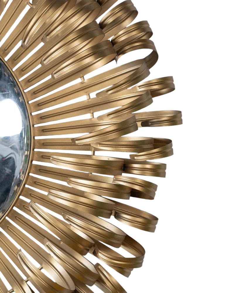 27" Gold Sunburst Iron Framed Accent Mirror HomeRoots