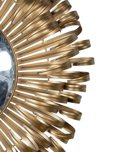 27" Gold Sunburst Iron Framed Accent Mirror HomeRoots