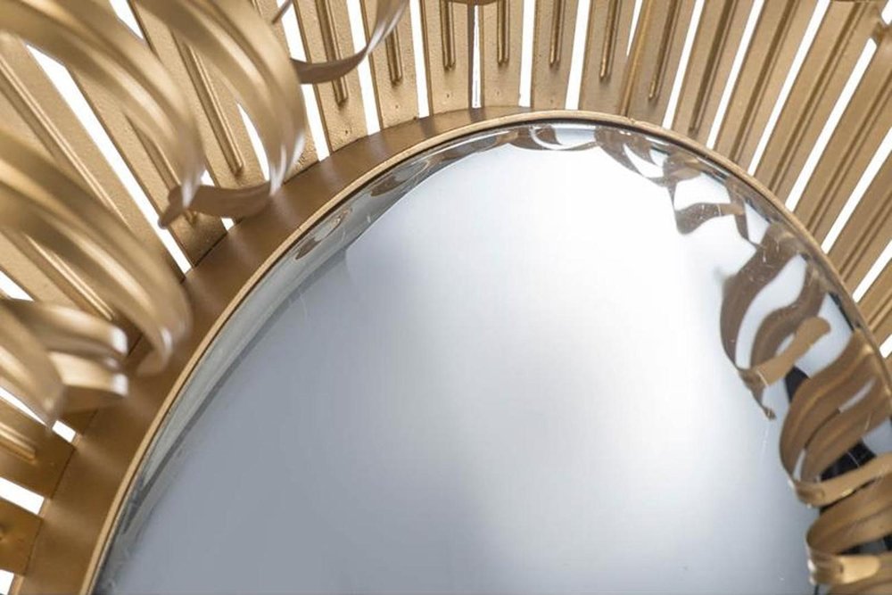 27" Gold Sunburst Iron Framed Accent Mirror HomeRoots